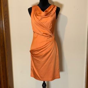 Max and Cleo orange ruched cocktail dress, 4